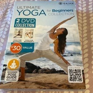 GAIAM Yoga for Beginners 2-DVD Collection - Blue/White